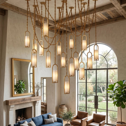 Alabaster Melange Small Chain Chandelier 12
