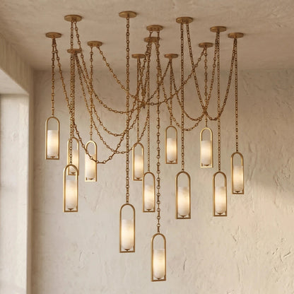 Alabaster Melange Small Chain Chandelier 14