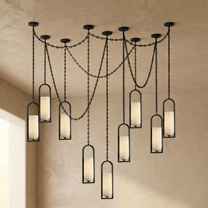 Alabaster Melange Small Chain Chandelier 16
