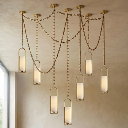 Alabaster Melange Small Chain Chandelier 17