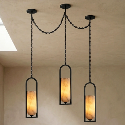 Alabaster Melange Small Chain Chandelier 18