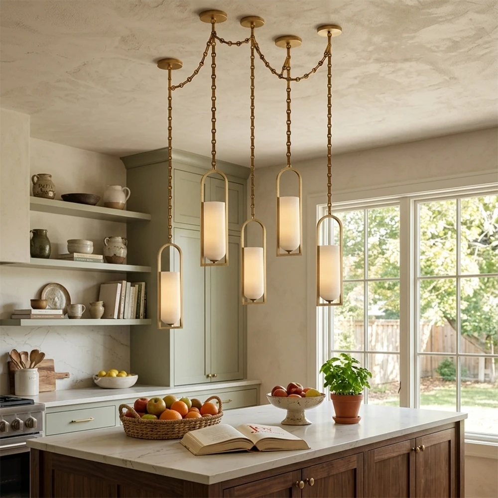 Alabaster Melange Small Chain Chandelier 2