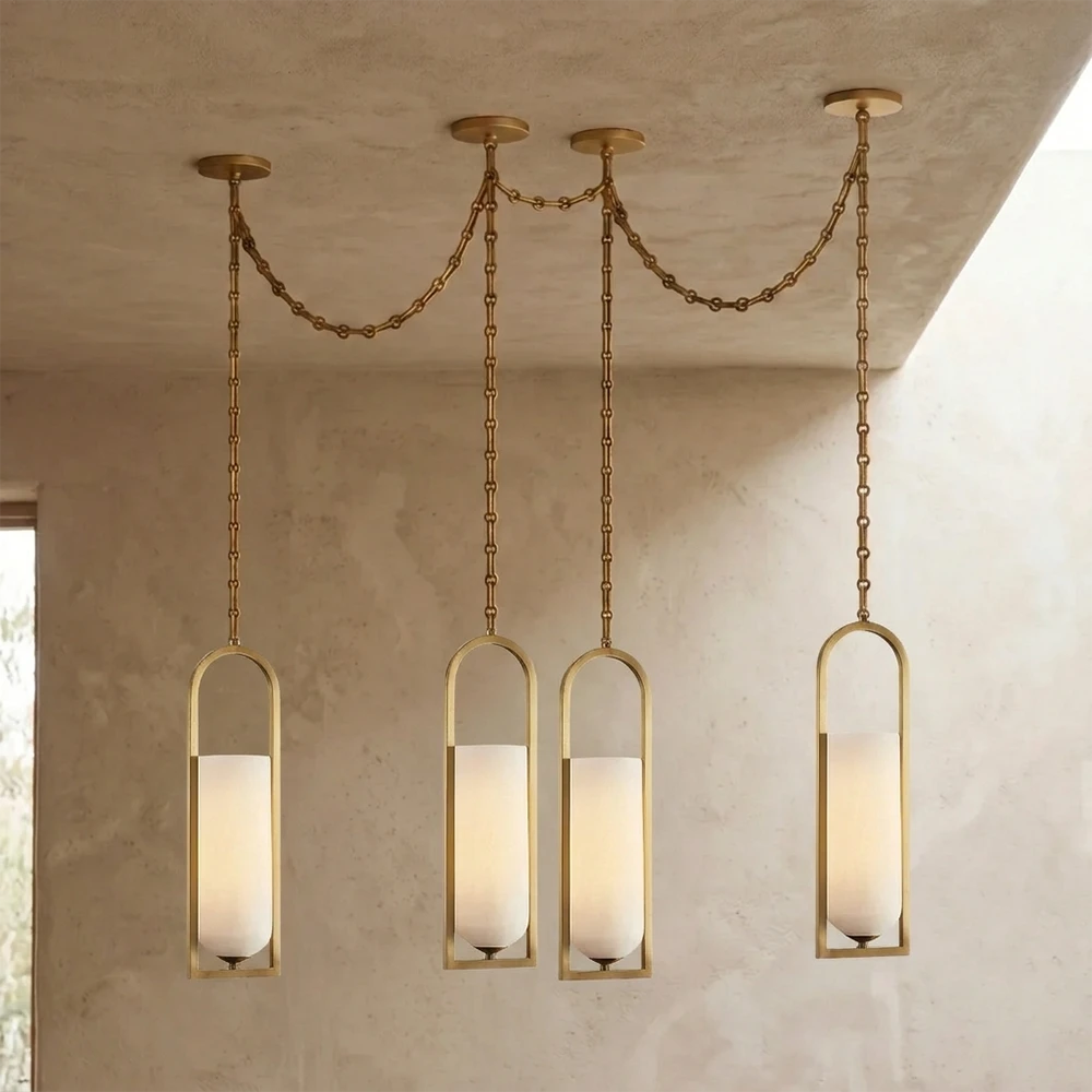 Alabaster Melange Small Chain Chandelier 20