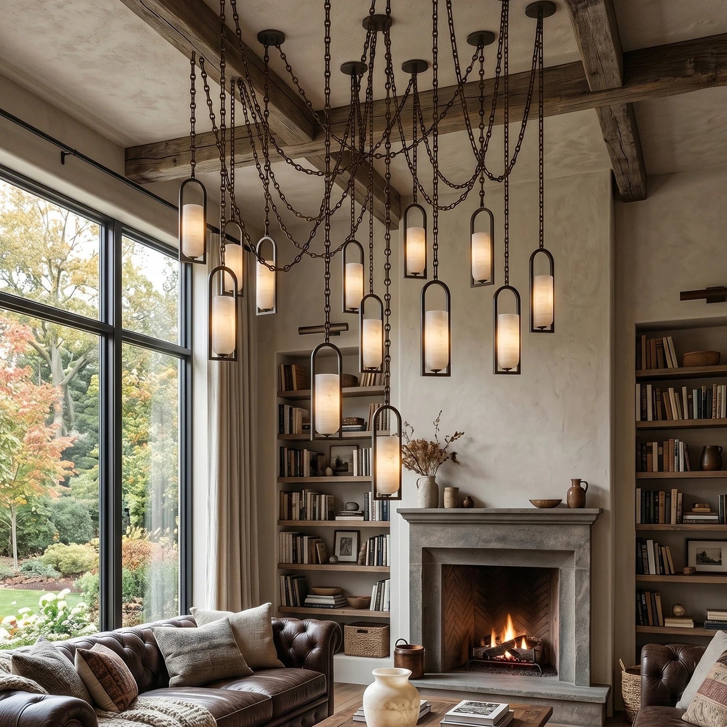 Alabaster Melange Small Chain Chandelier 4