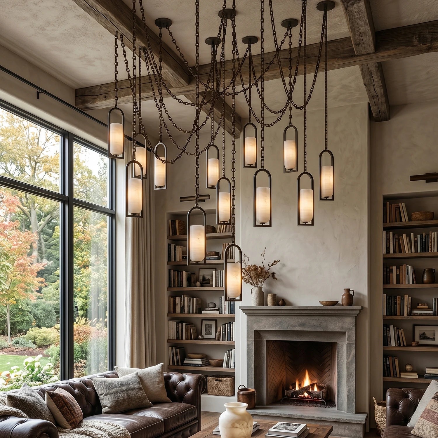Alabaster Melange Small Chain Chandelier 4
