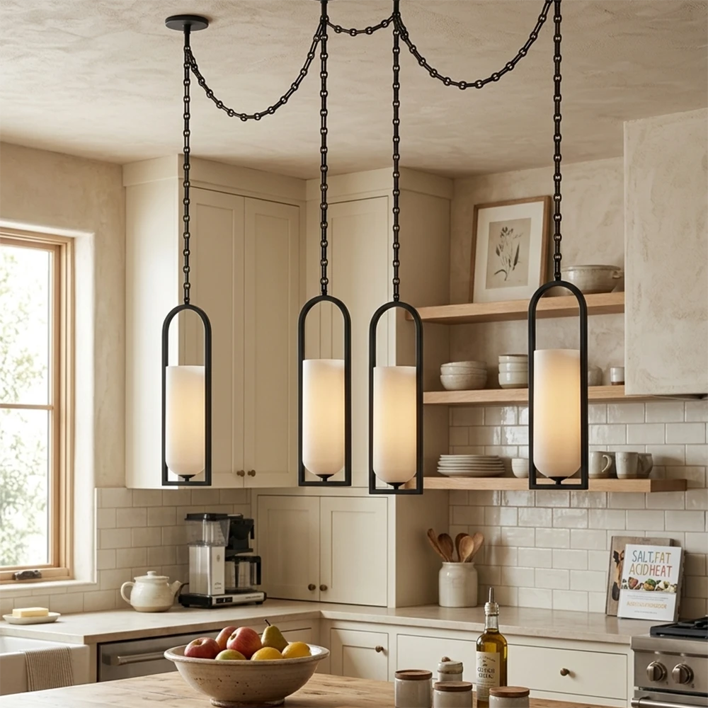 Alabaster Melange Small Chain Chandelier 6