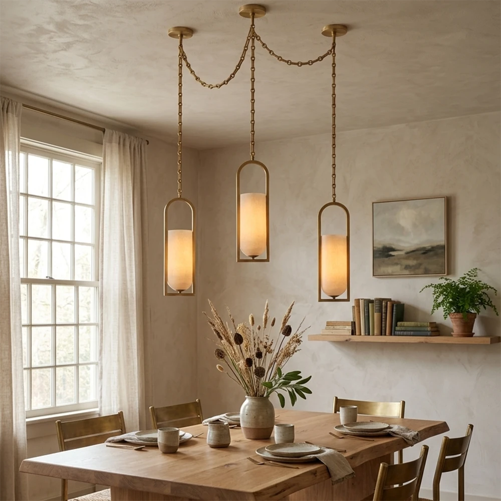Alabaster Melange Small Chain Chandelier 7