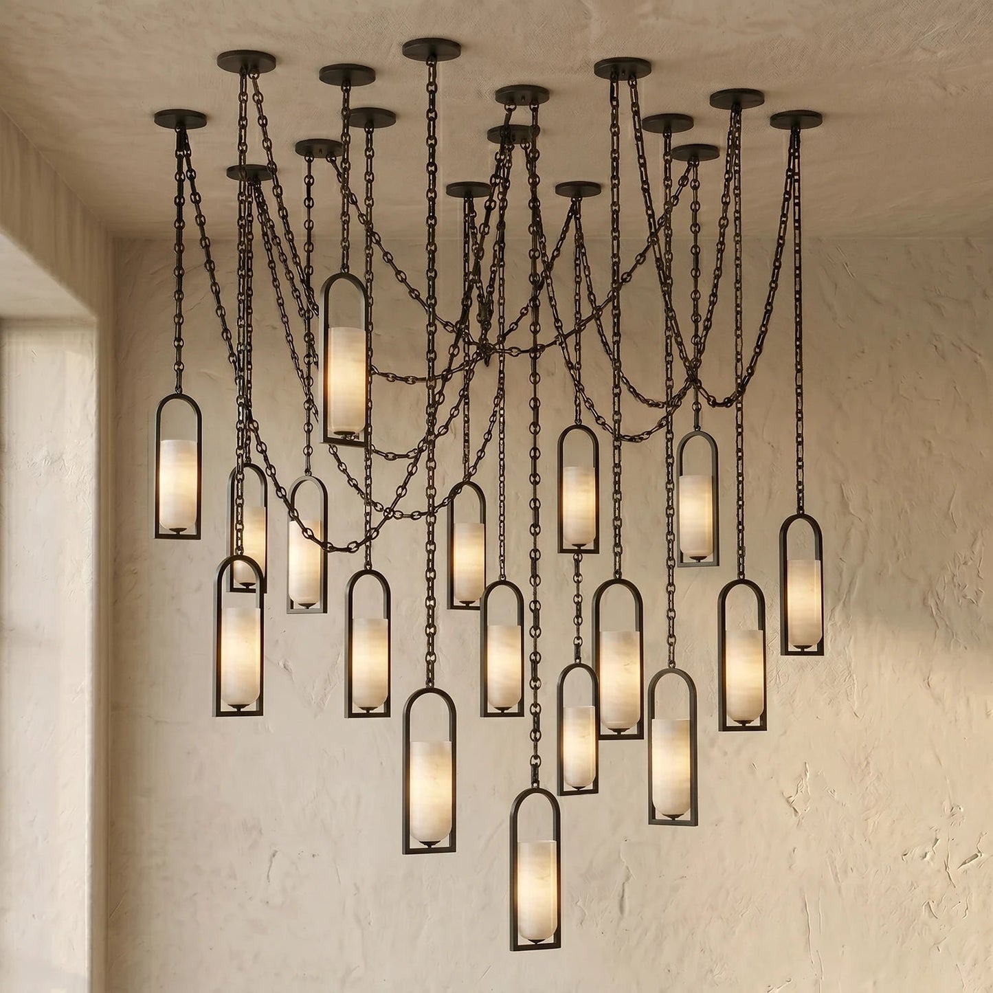 Alabaster Melange Small Chain Chandelier 9