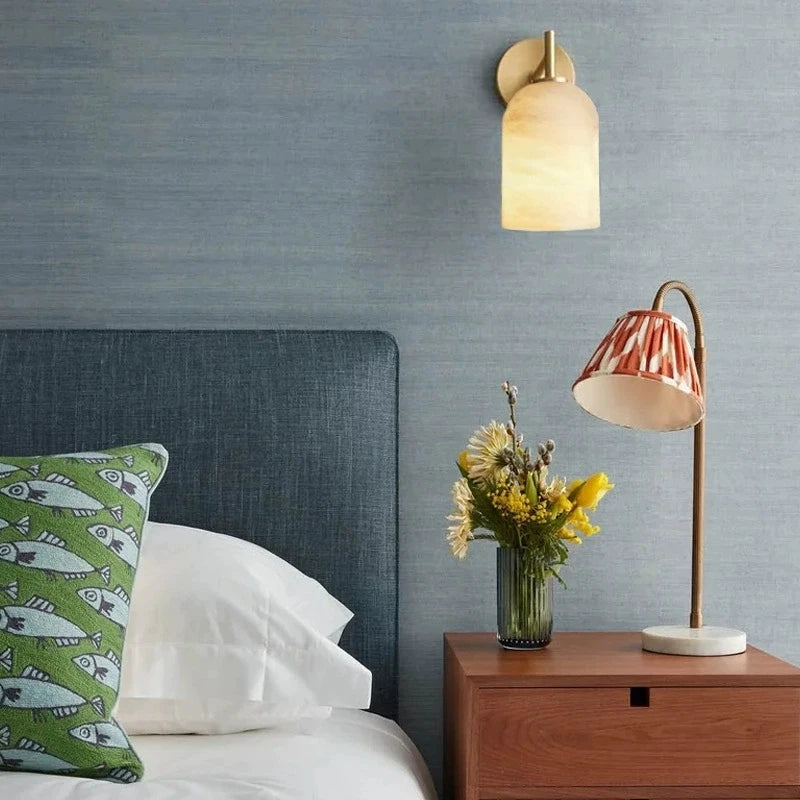 Alma Marble and Brass Wall Lamp 2