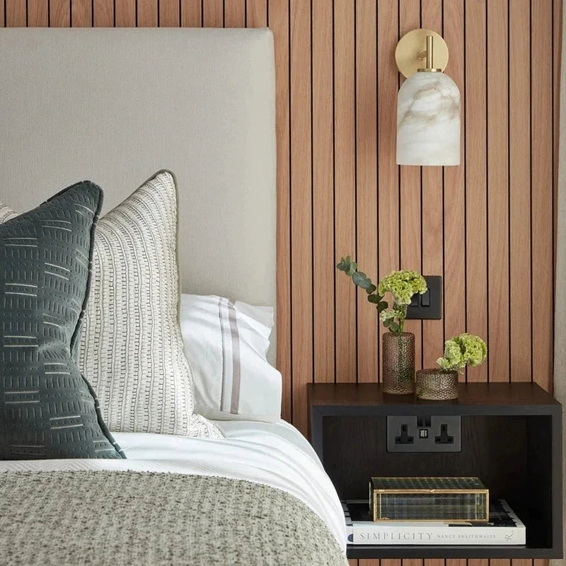 Alma Marble and Brass Wall Lamp 4