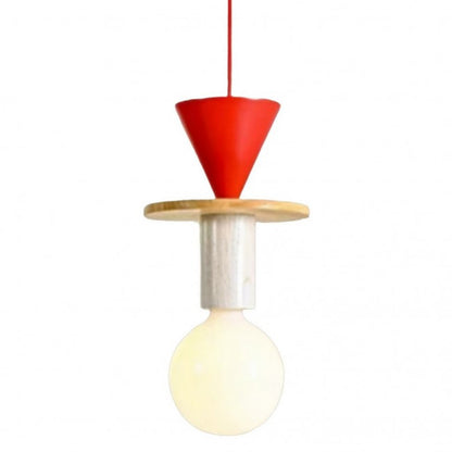 Alvar Multicolor Geometric Wood Pendant Light 16