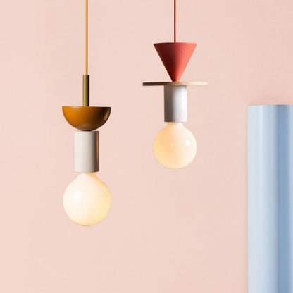 Alvar Multicolor Geometric Wood Pendant Light 4