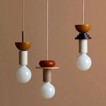 Alvar Multicolor Geometric Wood Pendant Light 7