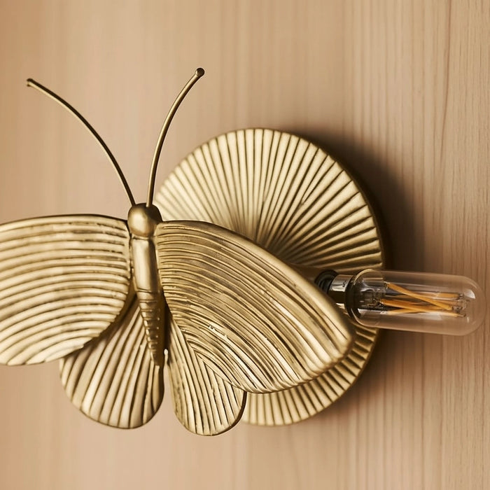 RoyaleGlow Art Deco Moth Wall Sconce - Gold Resin Vintage Accent Light