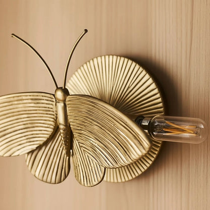RoyaleGlow Art Deco Moth Wall Sconce - Gold Resin Vintage Accent Light