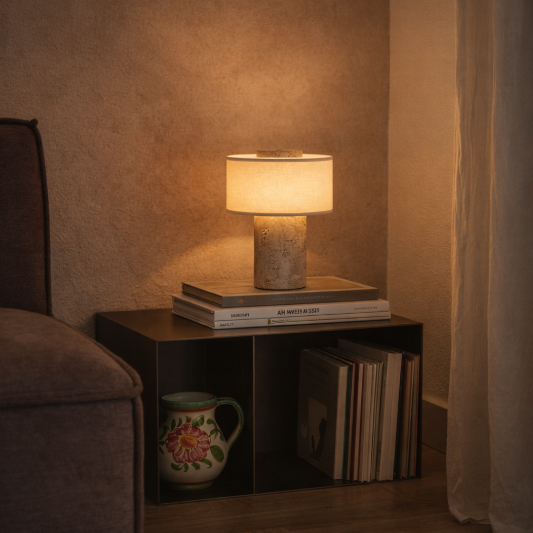 Amalfi Portable Table Lamp in Stone and Linen 4