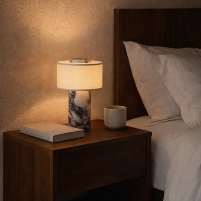 Amalfi Portable Table Lamp in Stone and Linen 5