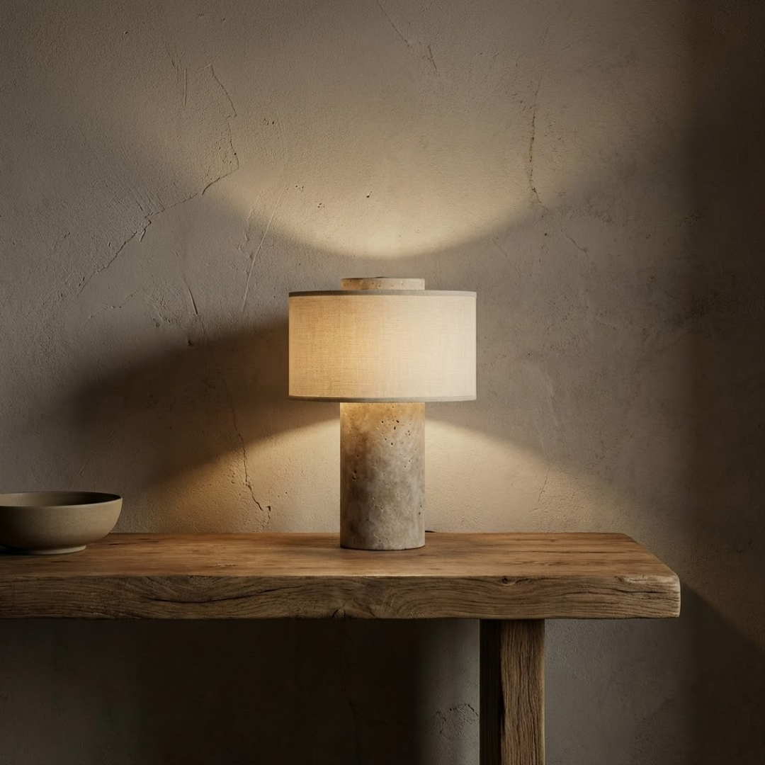 Amalfi Portable Table Lamp in Stone and Linen 6