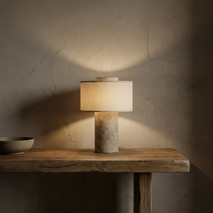 Amalfi Portable Table Lamp in Stone and Linen 6