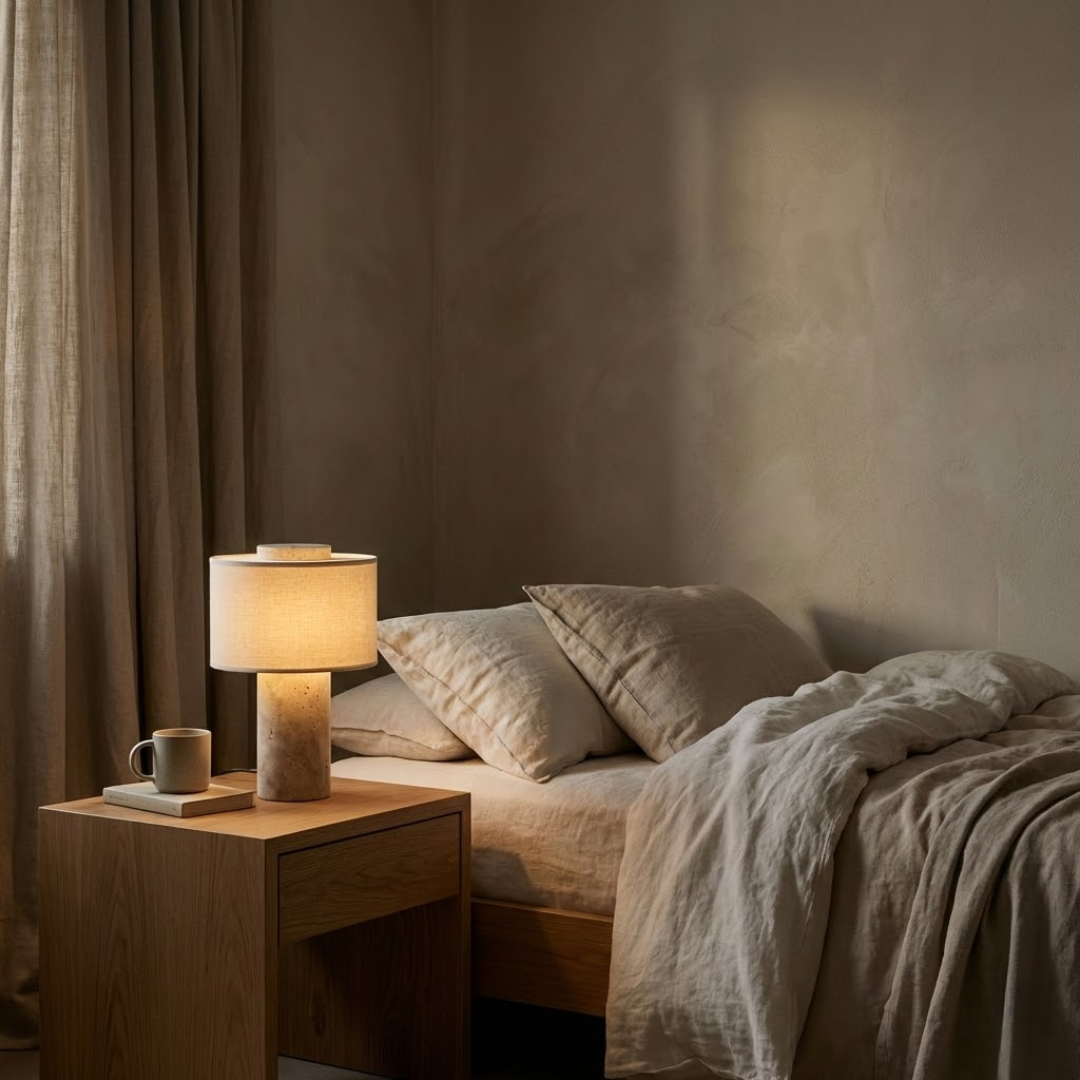 Amalfi Portable Table Lamp in Stone and Linen 7