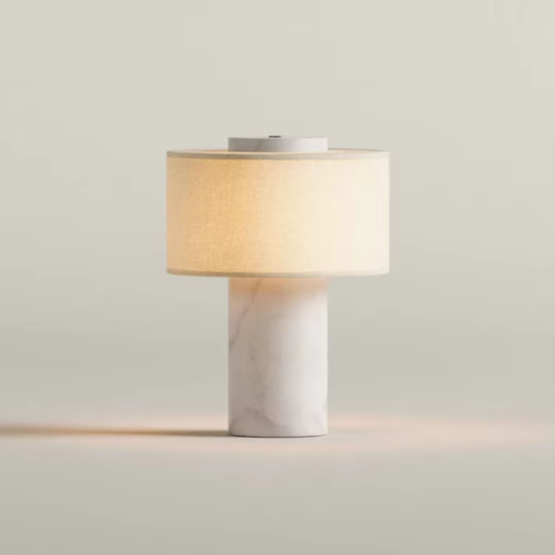 Amalfi Portable Table Lamp in Stone and Linen 9