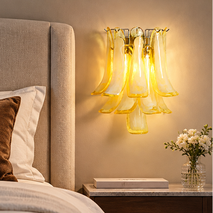 LuxRoyale Murano Glass Petal Wall Sconce