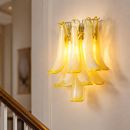 LuxRoyale Murano Glass Petal Wall Sconce
