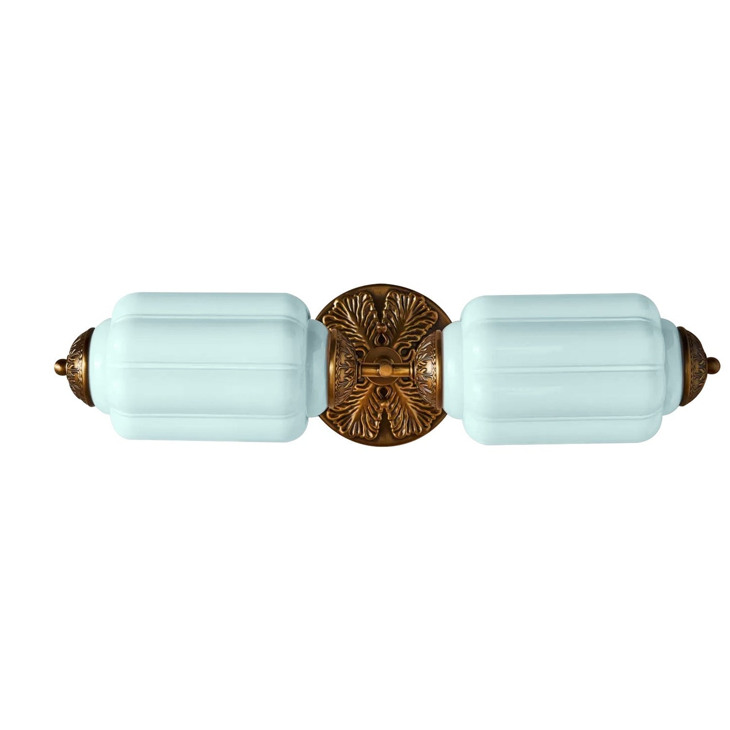 RoyaleGlow Vintage Brass Double Wall Sconce with Frosted Glass Shades-Royale Basic