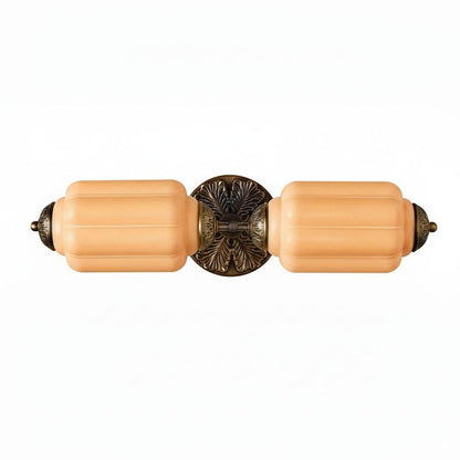 RoyaleGlow Vintage Brass Double Wall Sconce with Frosted Glass Shades-Royale Basic