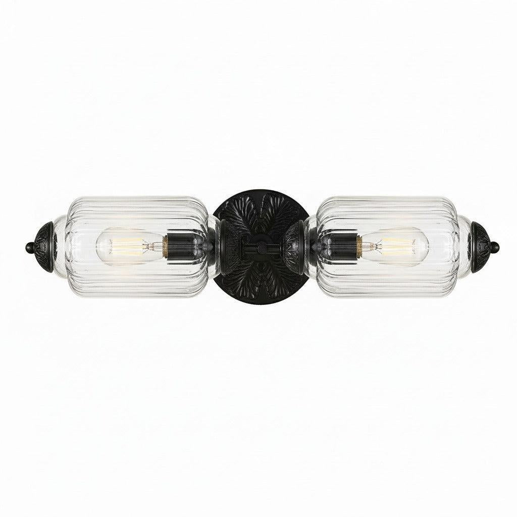 RoyaleGlow Vintage Brass Double Wall Sconce with Frosted Glass Shades-Royale Basic