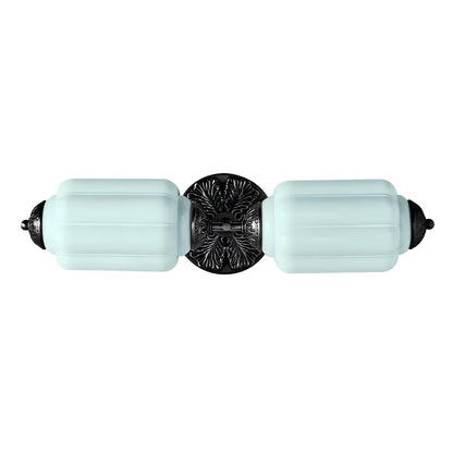 RoyaleGlow Vintage Brass Double Wall Sconce with Frosted Glass Shades-Royale Basic