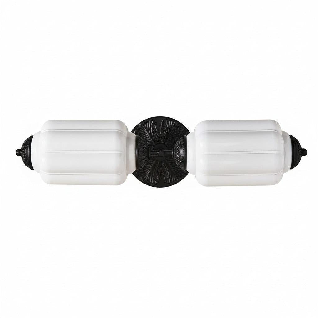 RoyaleGlow Vintage Brass Double Wall Sconce with Frosted Glass Shades-Royale Basic