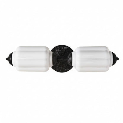 RoyaleGlow Vintage Brass Double Wall Sconce with Frosted Glass Shades-Royale Basic