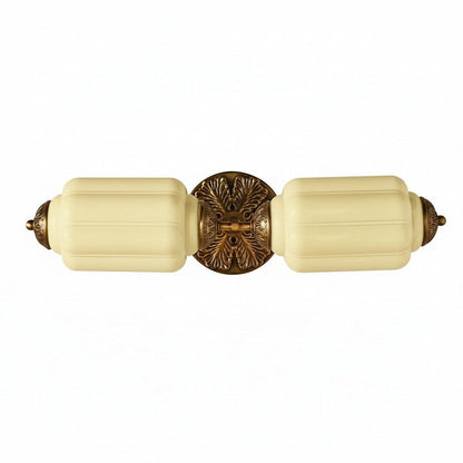 RoyaleGlow Vintage Brass Double Wall Sconce with Frosted Glass Shades-Royale Basic