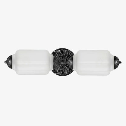 RoyaleGlow Vintage Brass Double Wall Sconce with Frosted Glass Shades-Royale Basic