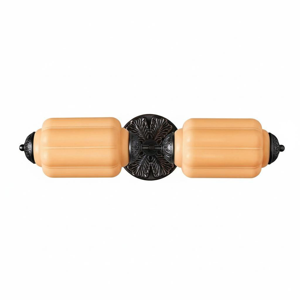 RoyaleGlow Vintage Brass Double Wall Sconce with Frosted Glass Shades-Royale Basic
