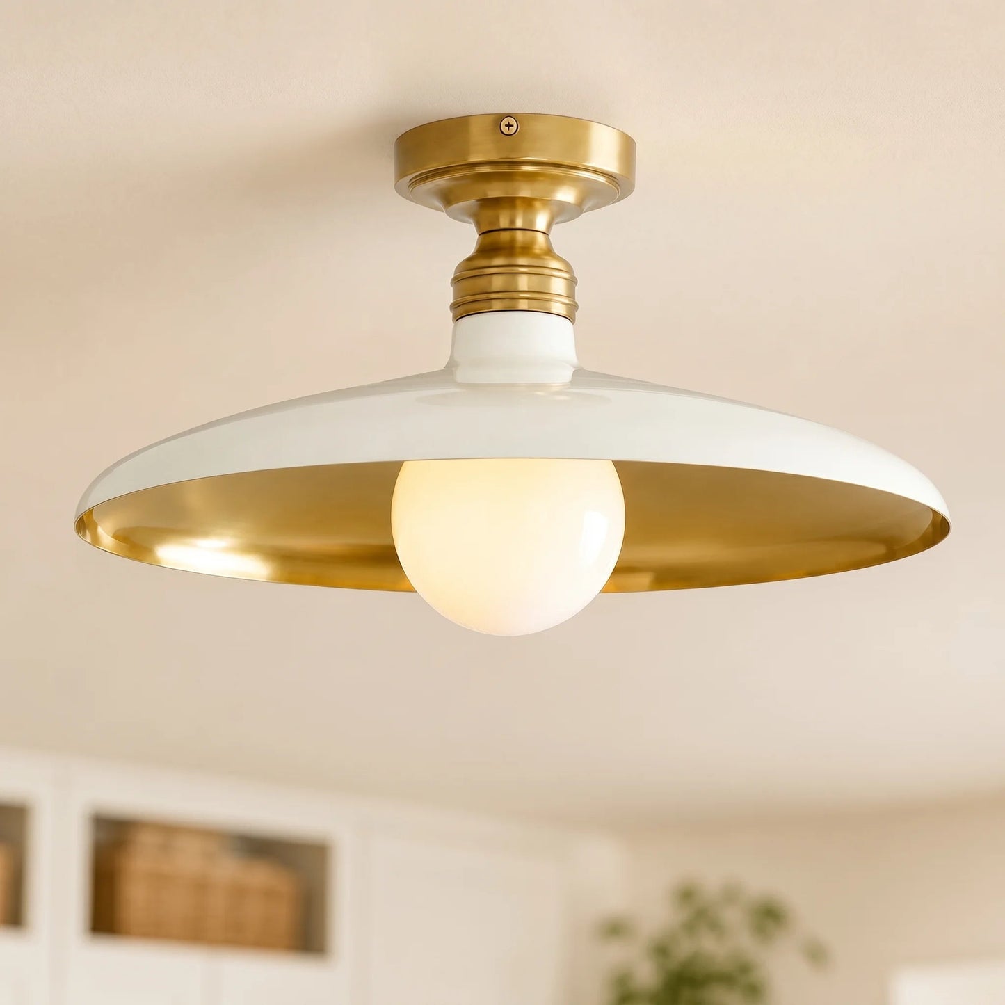Ansel Farmhouse Industrial Metal Finish Flush Mount Ceiling Light 0