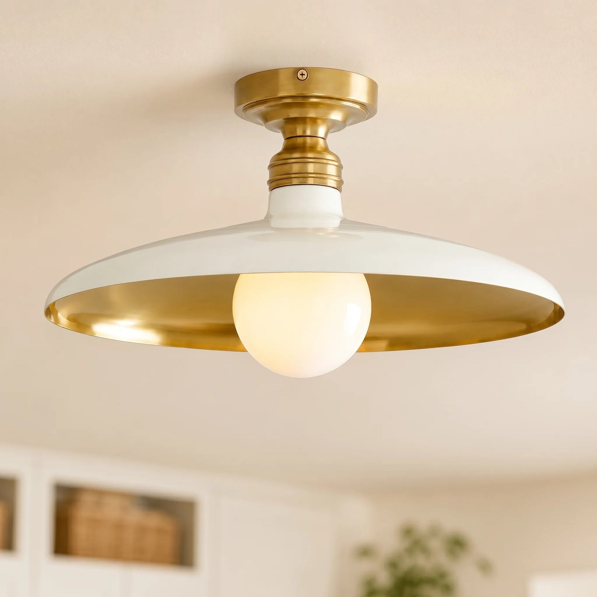 Ansel Farmhouse Industrial Metal Finish Flush Mount Ceiling Light 0