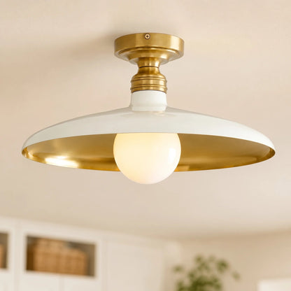 Ansel Farmhouse Industrial Metal Finish Flush Mount Ceiling Light 0