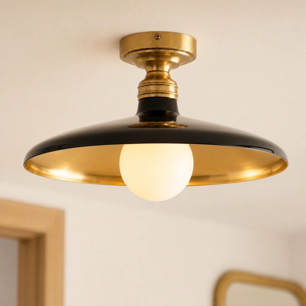 Ansel Farmhouse Industrial Metal Finish Flush Mount Ceiling Light 1