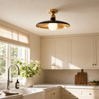 Ansel Farmhouse Industrial Metal Finish Flush Mount Ceiling Light 2