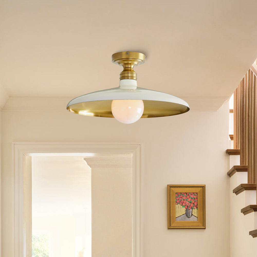 Ansel Farmhouse Industrial Metal Finish Flush Mount Ceiling Light 4