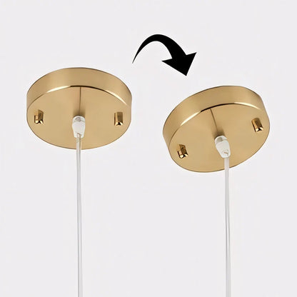 Royelux Elegant Ribbed Glass Pendant Light with Antique Brass Finish - Kitchen Island Lighting