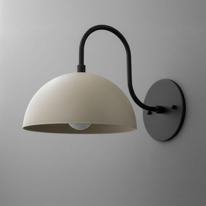 Antique Brass Arm Dome Shade Wall Sconce 9
