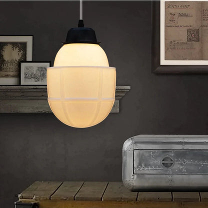 Antique Milky White Glass Classic Pendant Light 10