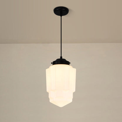 Antique Milky White Glass Classic Pendant Light 5