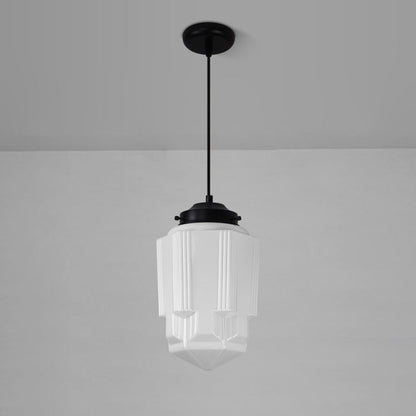 Antique Milky White Glass Classic Pendant Light 6