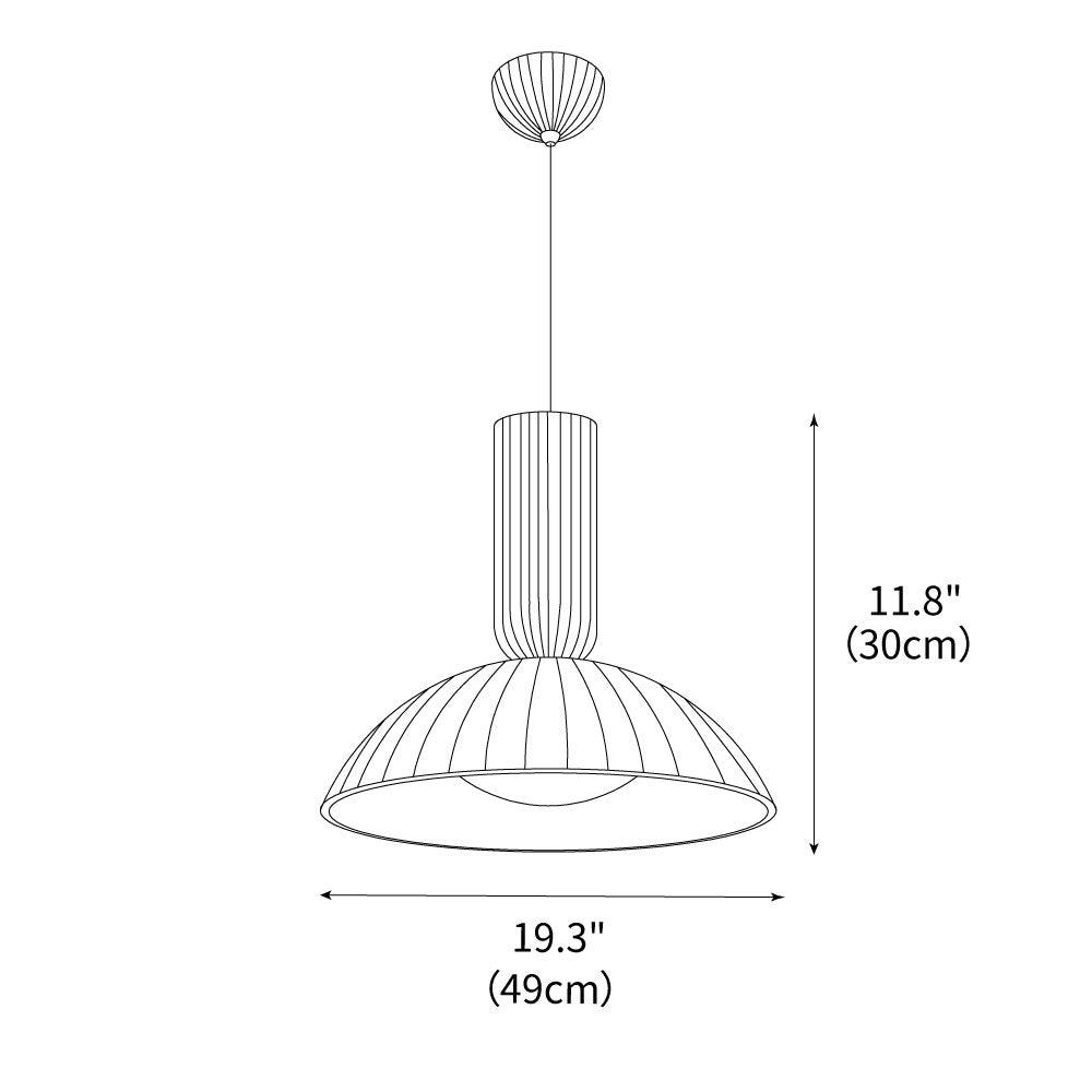 RoyaleGlow Pleated Dome Pendant Light - Modern Fluted Ceiling Fixture for Dining & Kitchen