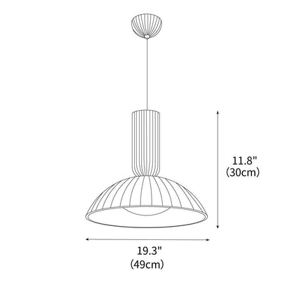 RoyaleGlow Pleated Dome Pendant Light - Modern Fluted Ceiling Fixture for Dining & Kitchen