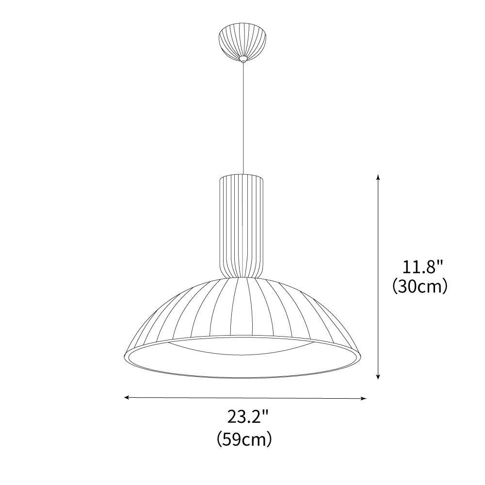 RoyaleGlow Pleated Dome Pendant Light - Modern Fluted Ceiling Fixture for Dining & Kitchen
